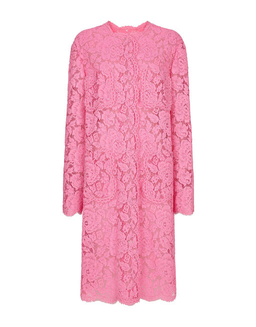 FLORAL CORDONETTO LACE LOGO COAT