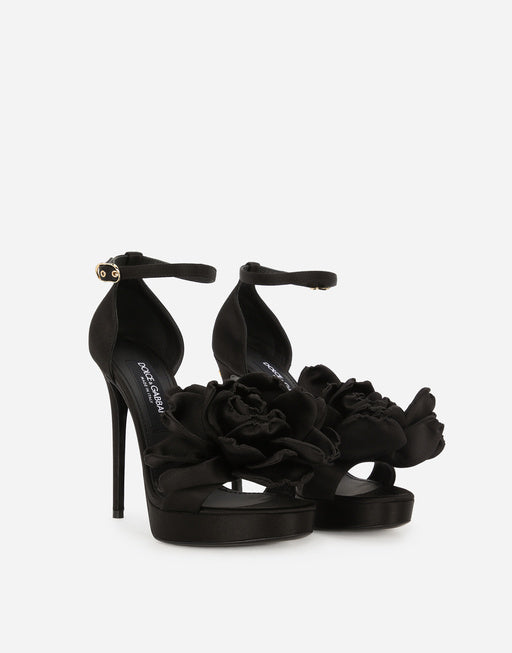 SATIN PLATFORM SANDALS