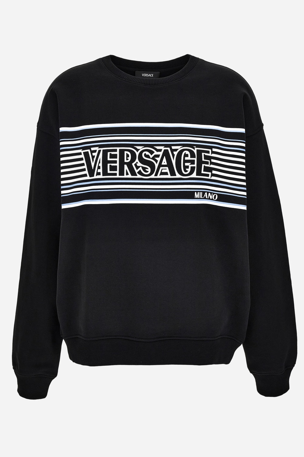 Sweatshirt In Non-Brushed Sweat Fabric-Stripe Versace Print