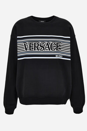 Sweatshirt In Non-Brushed Sweat Fabric-Stripe Versace Print