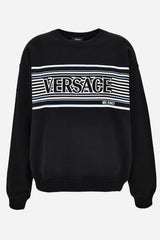 Sweatshirt In Non-Brushed Sweat Fabric-Stripe Versace Print