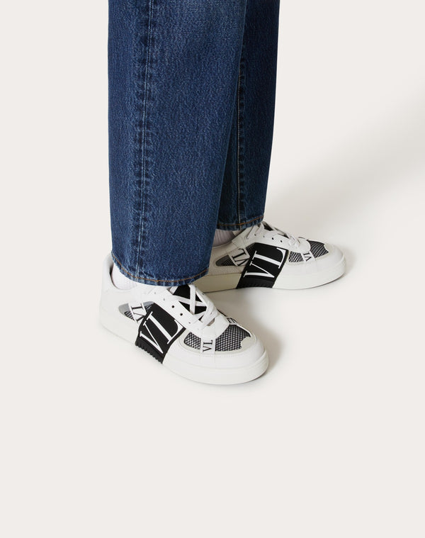 Sneaker Low-Top Vl7N In Vitello, Tessuto Rete E Nastri