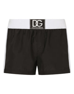 TWO-TONE SHORT SWIM TRUNKS WITH DG PATCH