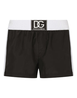 TWO-TONE SHORT SWIM TRUNKS WITH DG PATCH