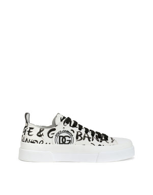 CANVAS PORTOFINO LIGHT SNEAKERS WITH DG LOGO PRINT