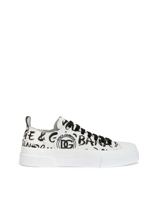 CANVAS PORTOFINO LIGHT SNEAKERS WITH DG LOGO PRINT