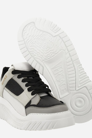 Oversize Court Sneaker In Calf Leather-Fabric