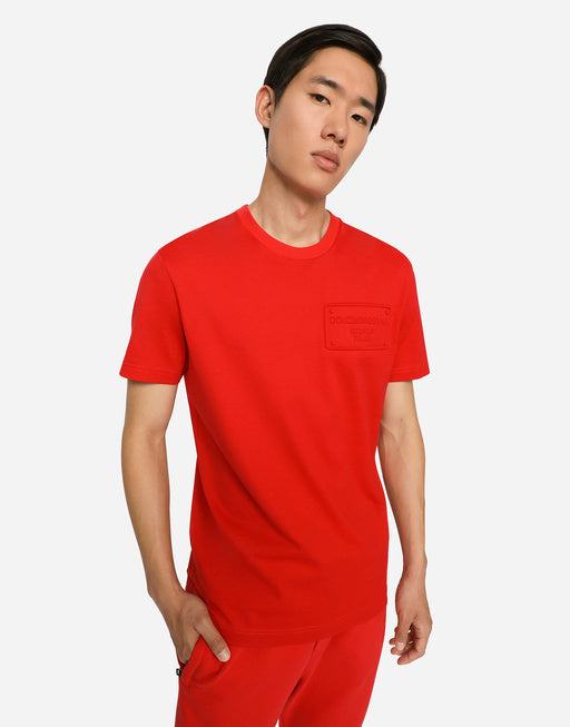 T-SHIRT WITH EMBOSSED DOLCE&GABBANA TAG