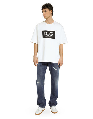COTTON T-SHIRT WITH D&G PRINT