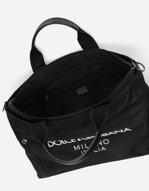 NYLON HOLDALL WITH RUBBERIZED LOGO