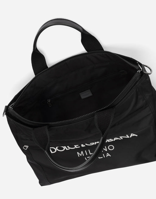 NYLON HOLDALL WITH RUBBERIZED LOGO
