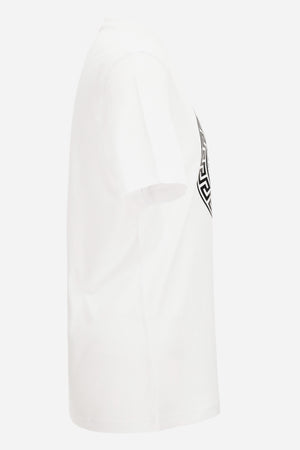 T-Shirt In Jersey Fabric-Medusa Versace Greca Print