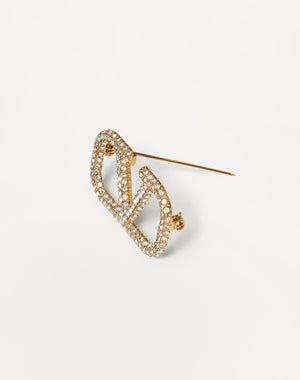 Spilla Vlogo Signature  In Metallo E Cristalli Swarovski ®