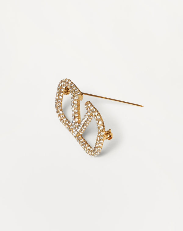 Spilla Vlogo Signature  In Metallo E Cristalli Swarovski ®