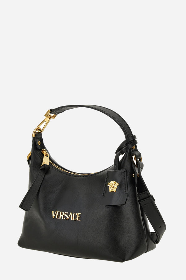 Versace Tag Hobo In Lamb Leather