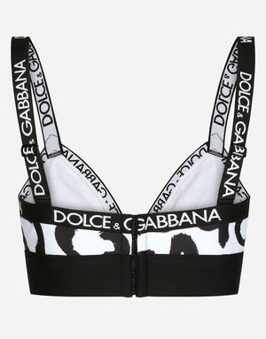 TRIANGLE BRA WITH GRAFFITI LOGO PRINT