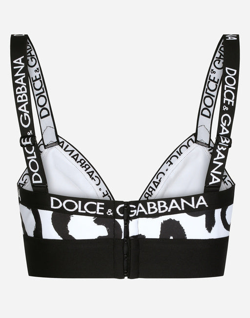 TRIANGLE BRA WITH GRAFFITI LOGO PRINT