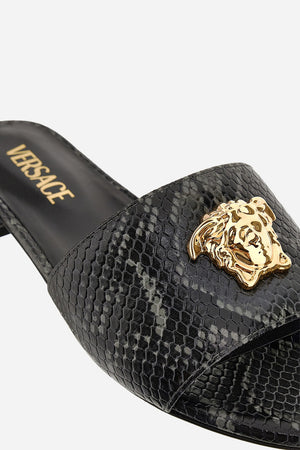 La Medusa Sandal  In Printed Python Calf Leather