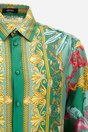 Informal Shirt In Barocco Palm Print Silk Fabric
