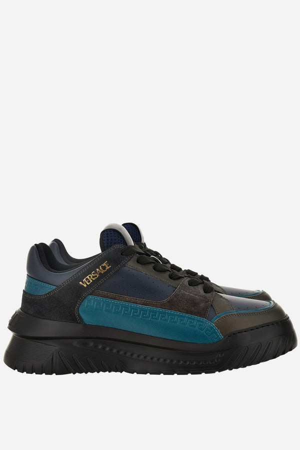 Oversize Court Sneaker In Calf Leather-Fabric