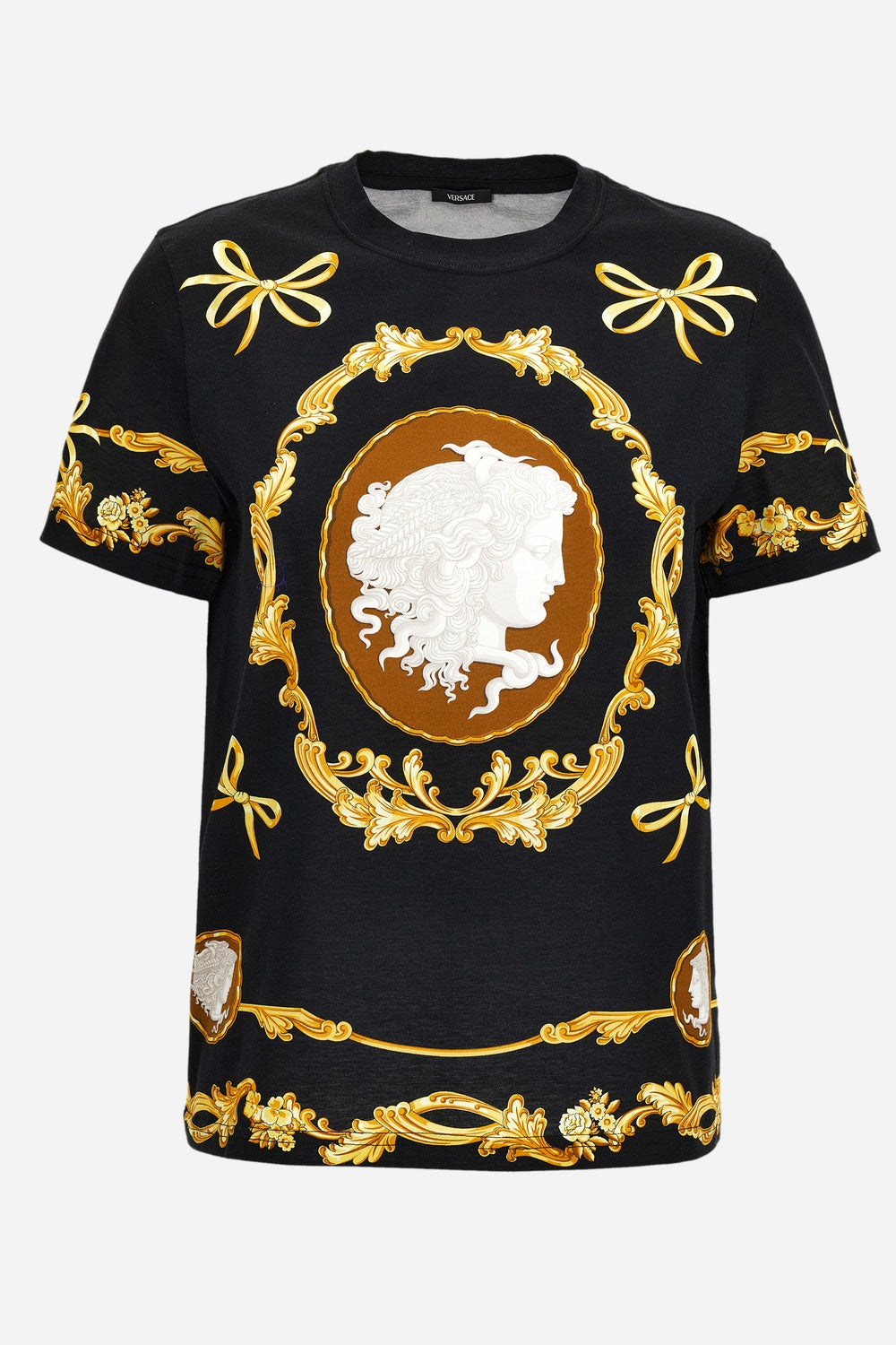 T-Shirt In Medusa Cameo Print On Responsible Cotton Jersey