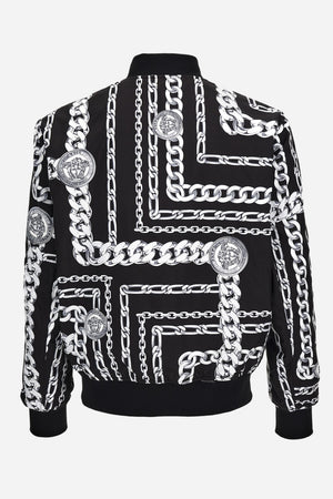 Blouson In Nylon Fabric Combo-Allover Chain Print