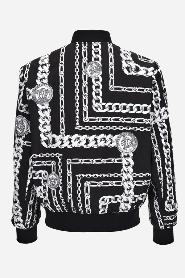 Blouson In Nylon Fabric Combo-Allover Chain Print
