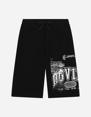JERSEY SHORTS WITH DGVIB3 LOGO PRINT