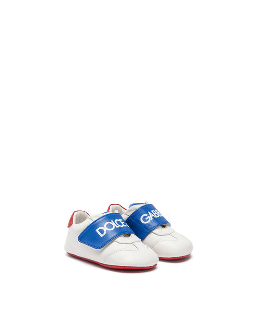 TWO-TONE NAPPA LEATHER SNEAKERS WITH LOGO