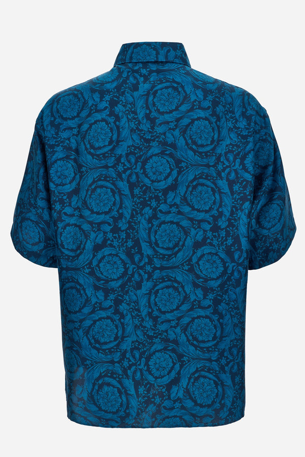 Informal Shirt In Silk Twill Print Barocco 92 Allover