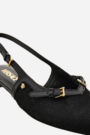 Versace Point Sling Back H.05 In Calf Leather