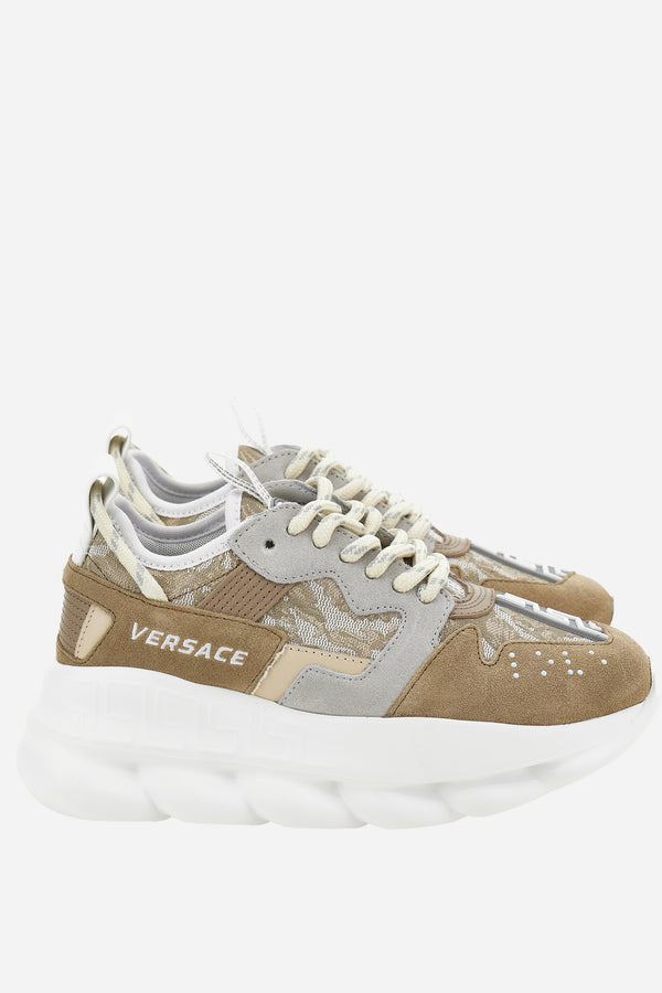 Chain Reaction Sneaker In Suede+Jacquard Fabric V+Calf Leather