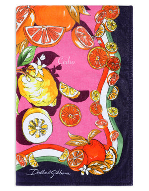 CITRUS-PRINT TERRYCLOTH BEACH TOWEL