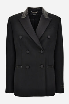 Evening Jacket In Responsible Wool Grain De Poudre Natural Stretch