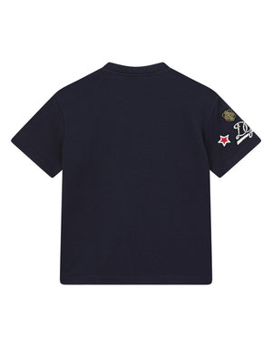JERSEY T-SHIRT WITH DECORATIVE PATCHES