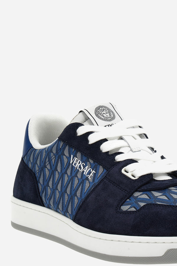 New Basket Sneakers In Suede+Jacquard V+Calf Leather