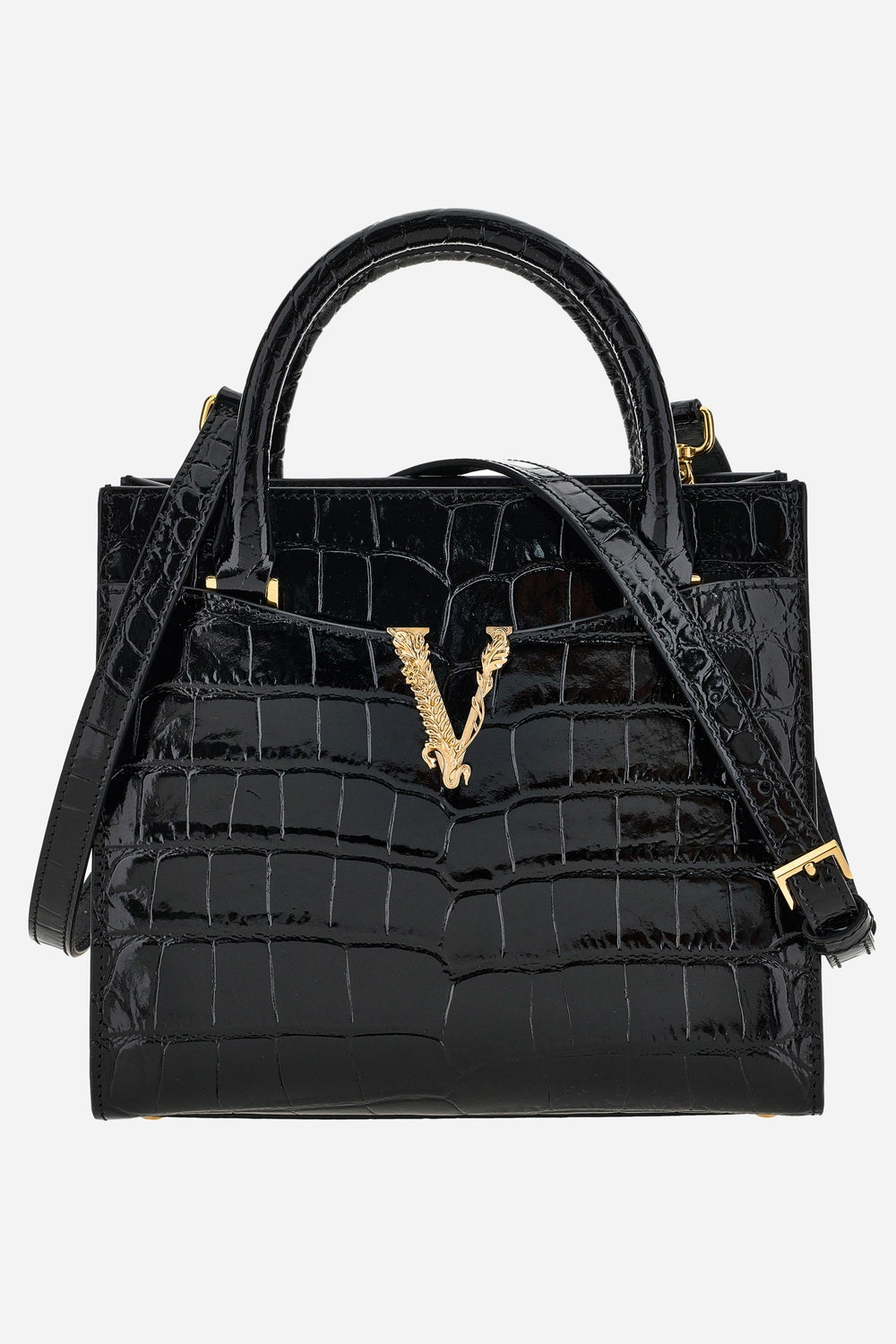 Virtus Small Top Handle In Vitello Embossed Coccodrillo