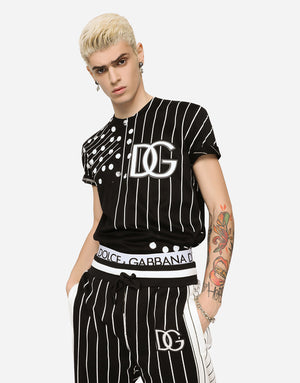 PRINTED COTTON T-SHIRT WITH DG LOGO