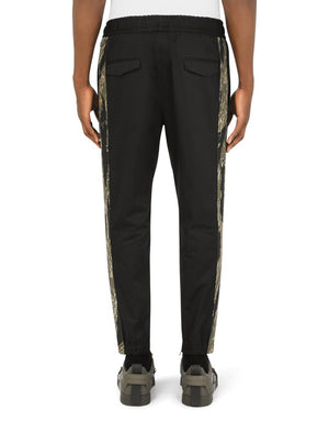 STRETCH COTTON JOGGING PANTS WITH BANDS