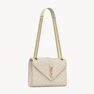 Envelope Medium in pelle trapuntata Grain de Peudre