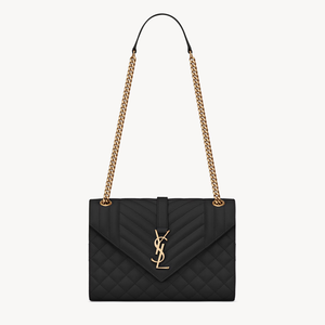 Envelope Medium in pelle trapuntata Grain de Peudre