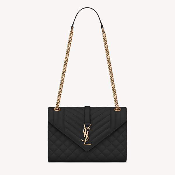 Envelope Medium in pelle trapuntata Grain de Peudre