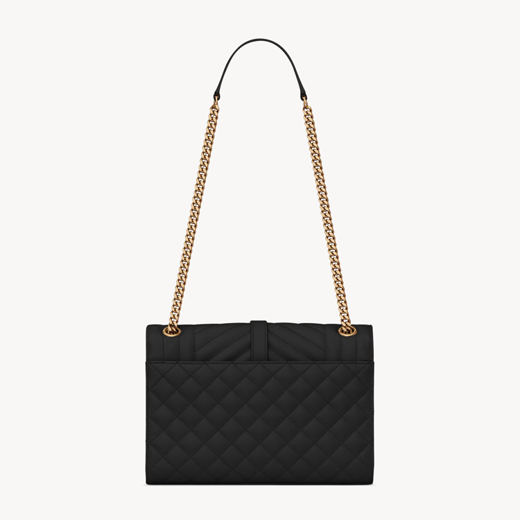 Envelope Medium in pelle trapuntata Grain de Peudre