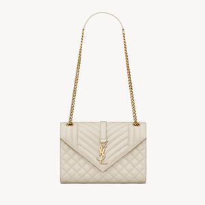 Envelope Medium in pelle trapuntata Grain de Peudre