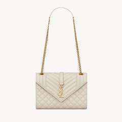 Envelope Medium in pelle trapuntata Grain de Peudre