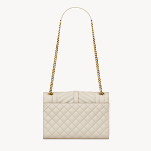 Envelope Medium in pelle trapuntata Grain de Peudre