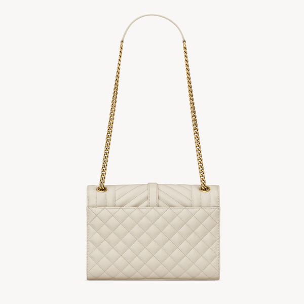 Envelope Medium in pelle trapuntata Grain de Peudre