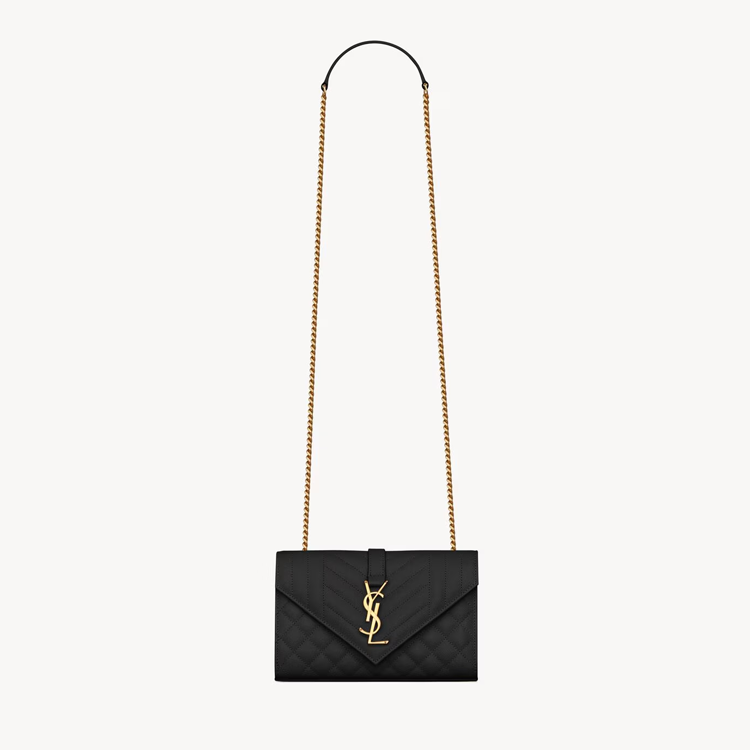 Envelope small in pelle trapuntata grain de poudre