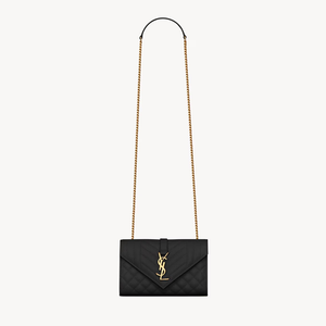 Envelope small in pelle trapuntata grain de poudre