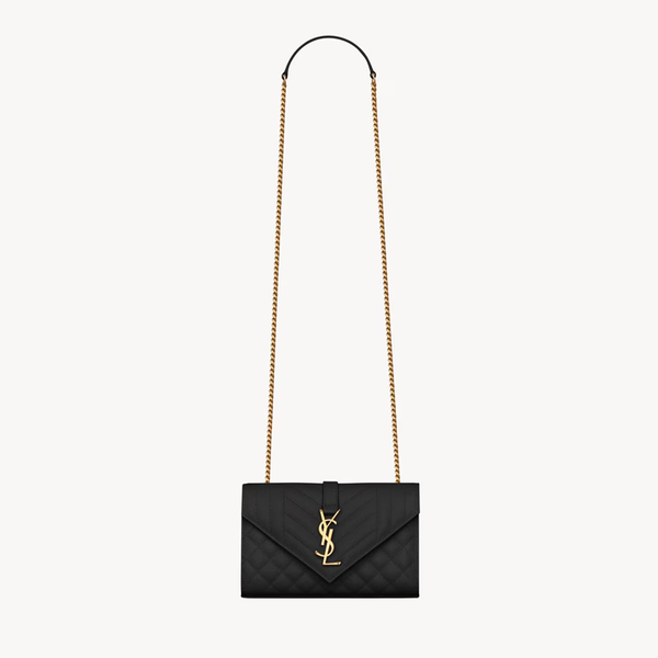 Envelope small in pelle trapuntata grain de poudre